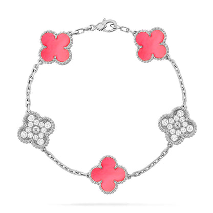 [Dawnora Jewelry] CLOVER 5 MOTIFS  PINK MOP BRACELET COLLECTION