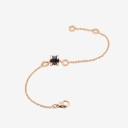 [Dawnora Jewelry]ZERO 1 SOFT PINK GOLD AND BLACK CERAMIC BRACELET