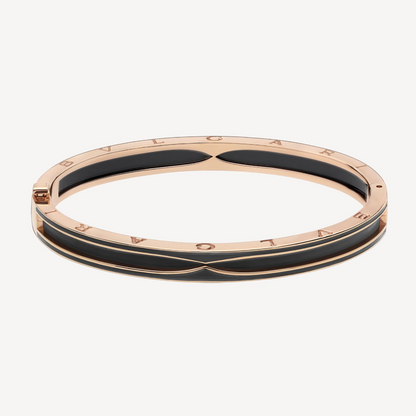 [Dawnora Jewelry]ZERO 1 PINK GOLD WITH MATTE BLACK CERAMIC BRACELET