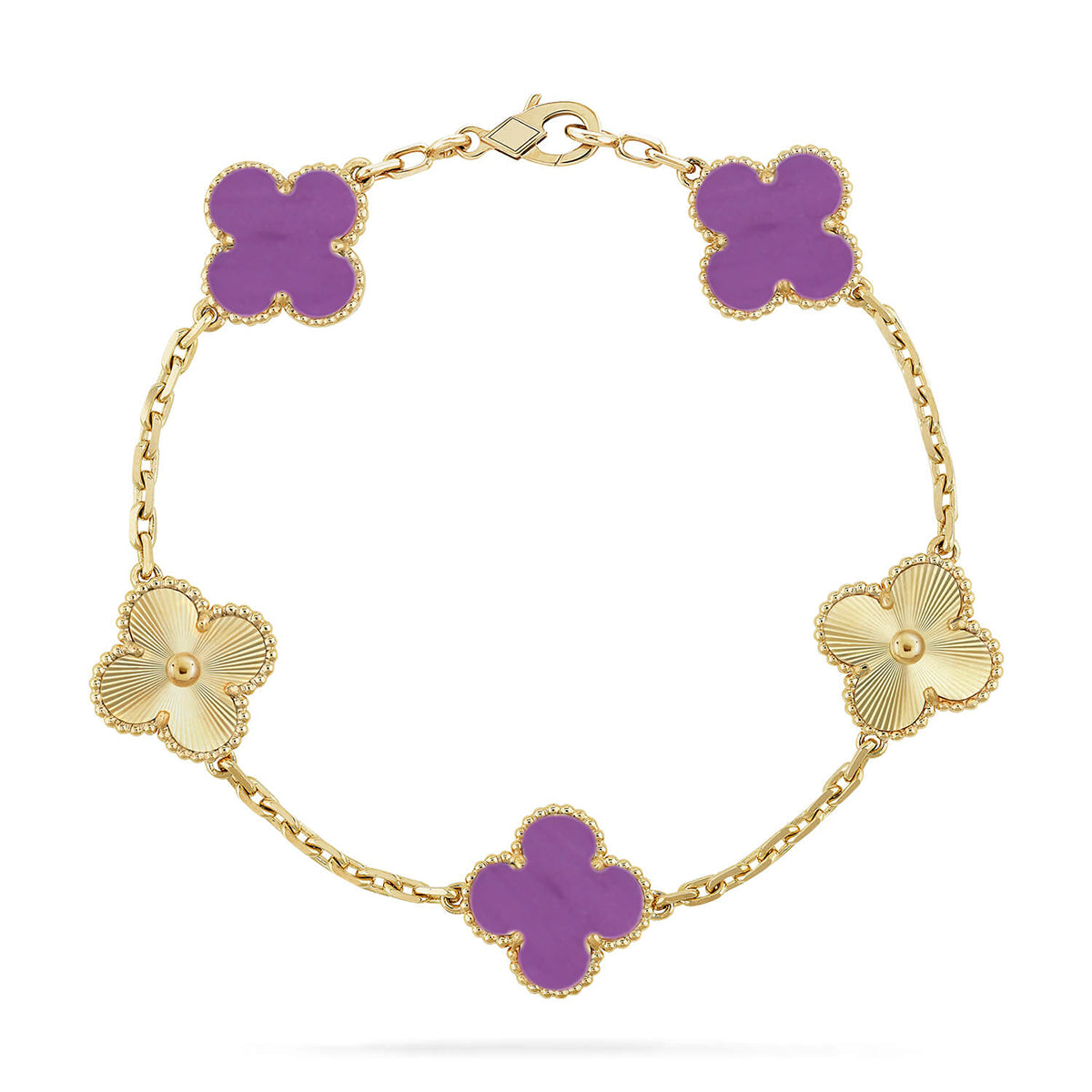 [Dawnora Jewelry] CLOVER 5 MOTIF VIOLET BRACELET COLLECTION