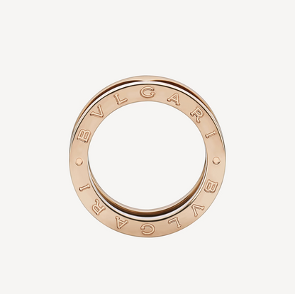 [Dawnora Jewelry]ZERO 1 TWO-BAND LOOPS AND BLACK CERAMIC PINK GOLD RING