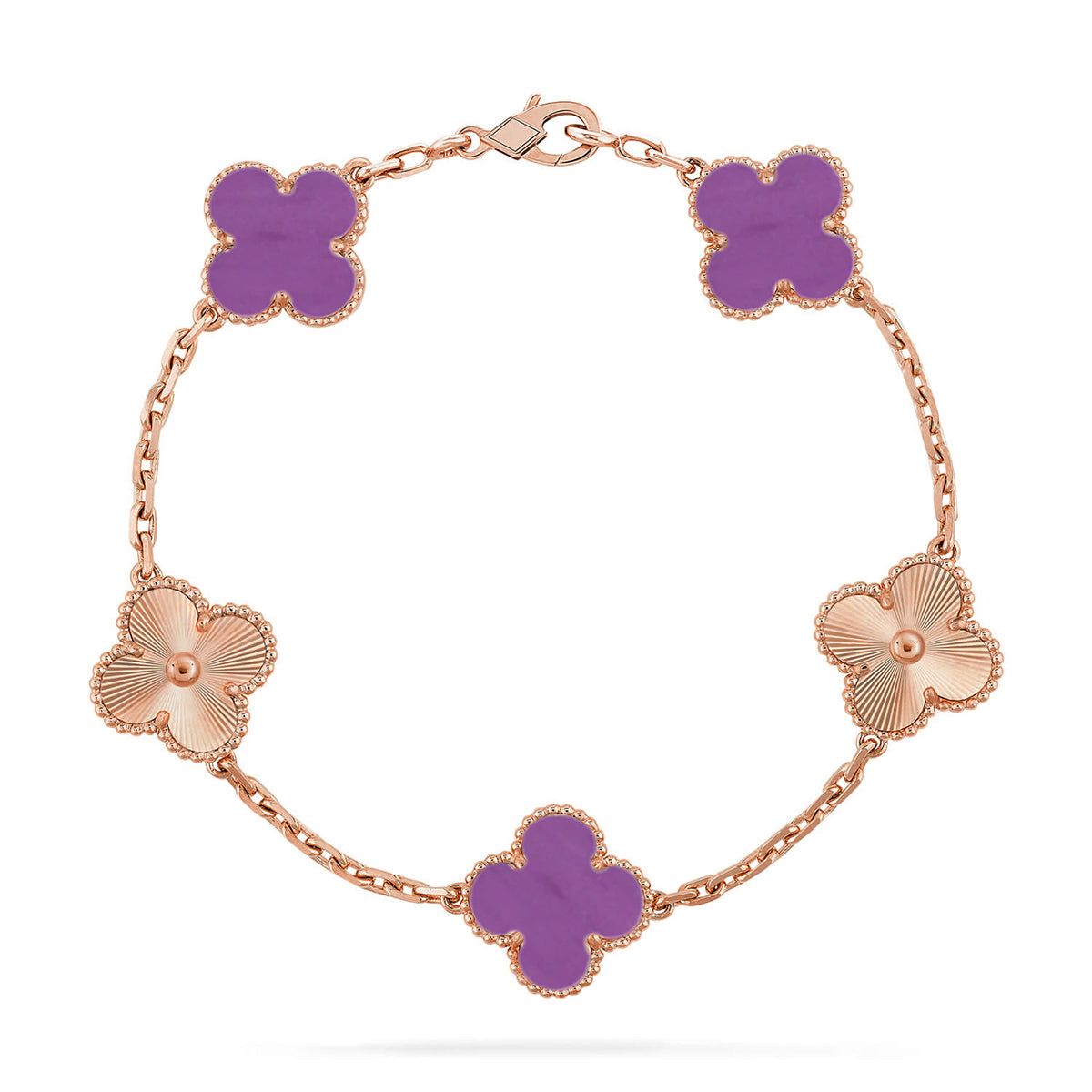 [Dawnora Jewelry] CLOVER 5 MOTIF VIOLET BRACELET COLLECTION