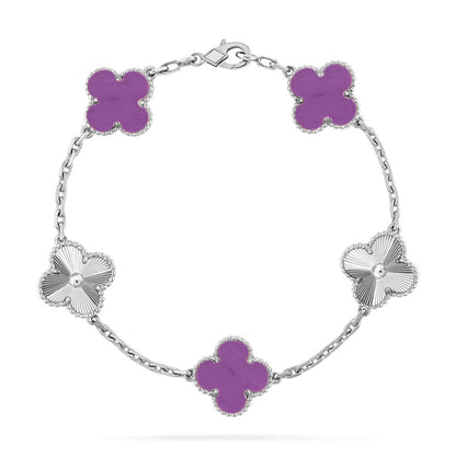[Dawnora Jewelry] CLOVER 5 MOTIF VIOLET BRACELET COLLECTION