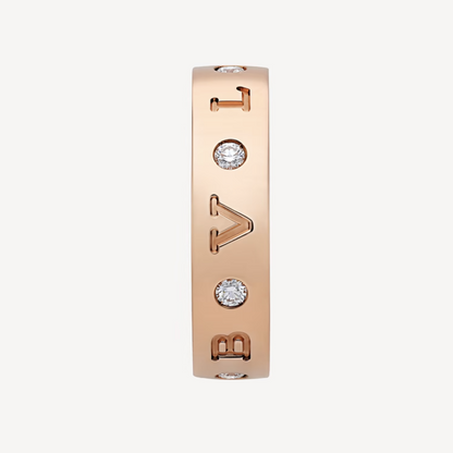 [Dawnora Jewelry]ZERO 1 ESSENTIAL PINK GOLD BAND WITH DIAMONDS RING