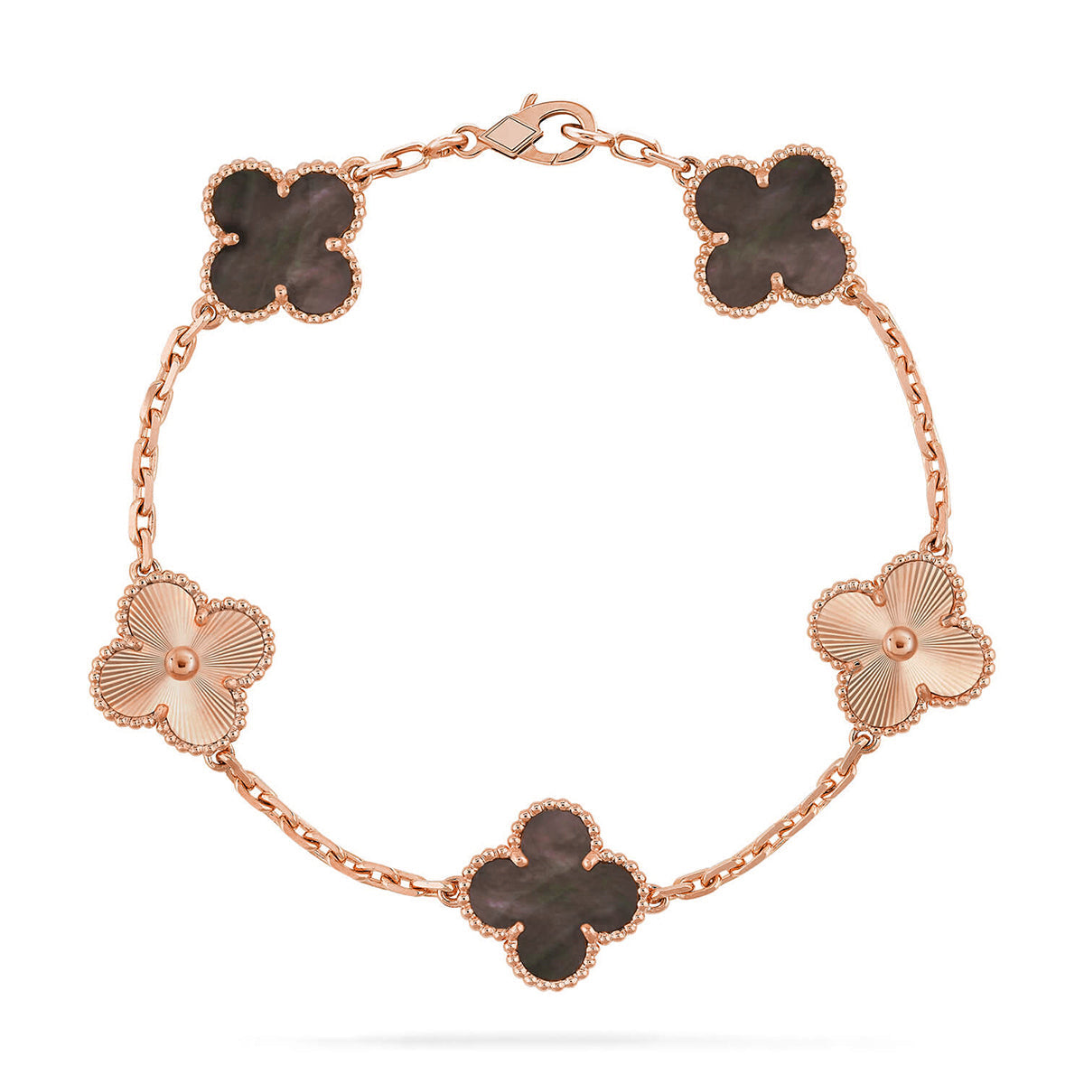 [Dawnora Jewelry] CLOVER 5 MOTIF GRAY MOP BRACELET COLLECTION