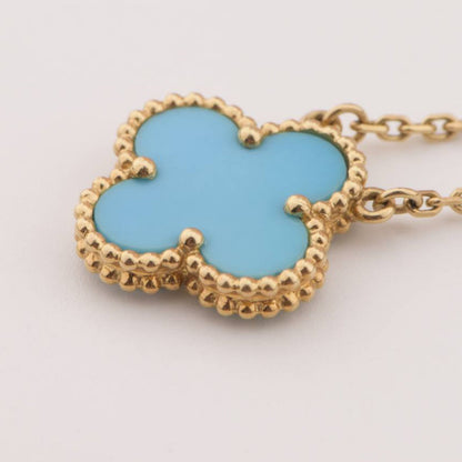 [Dawnora Jewelry]CLOVER 15MM VINTAGE TURQUOISE NECKLACE