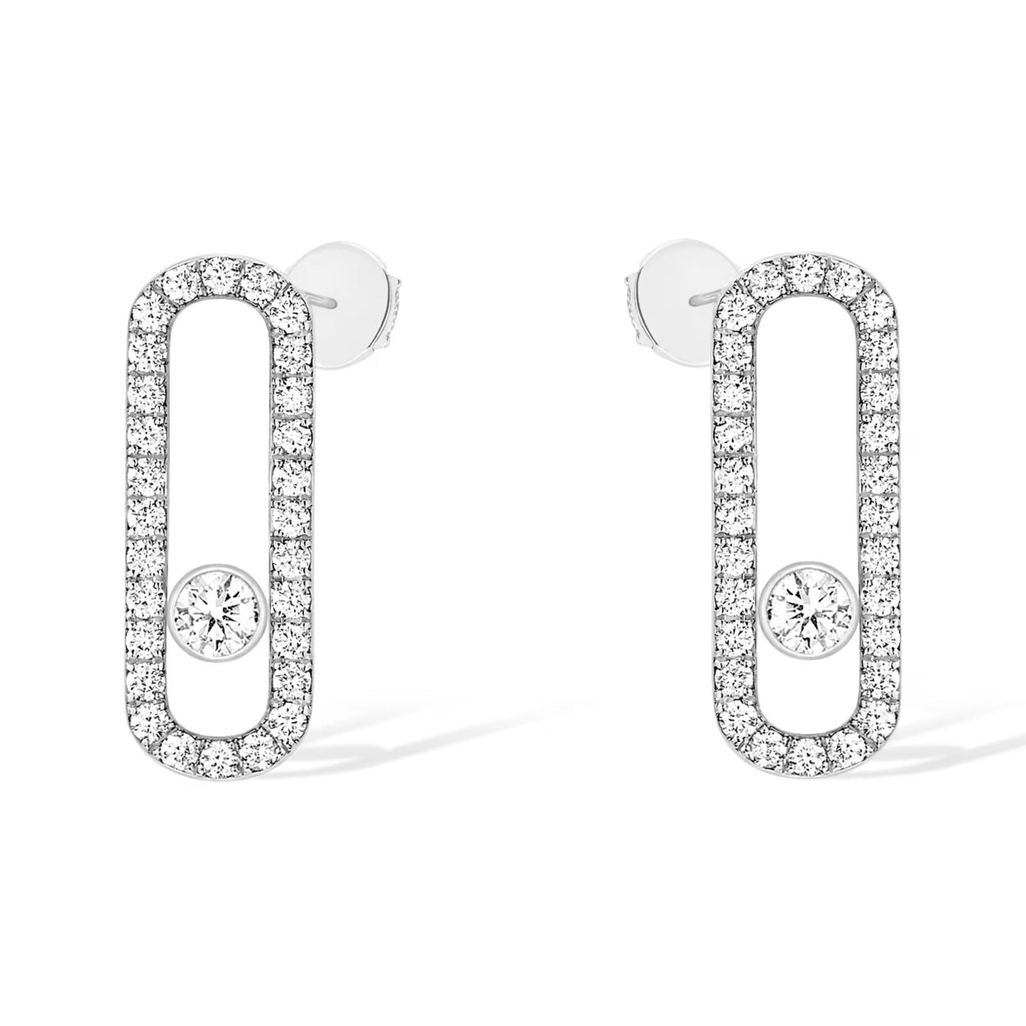 [Dawnora Jewelry]MOVE UNO STUD DIAMOND PAVED EARRINGS