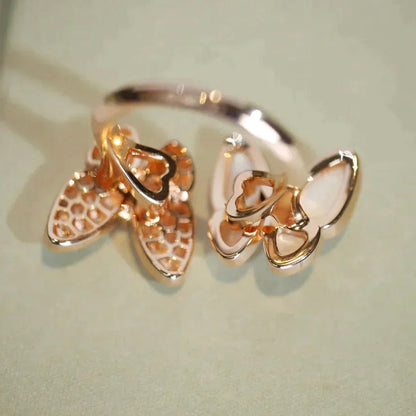 [Dawnora Jewelry]TWIN BUTTERFLY DIAMOND MOP RING