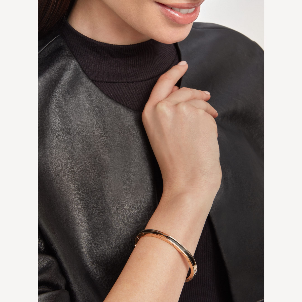 [Dawnora Jewelry]ZERO 1 PINK GOLD WITH BLACK CERAMIC BRACELET