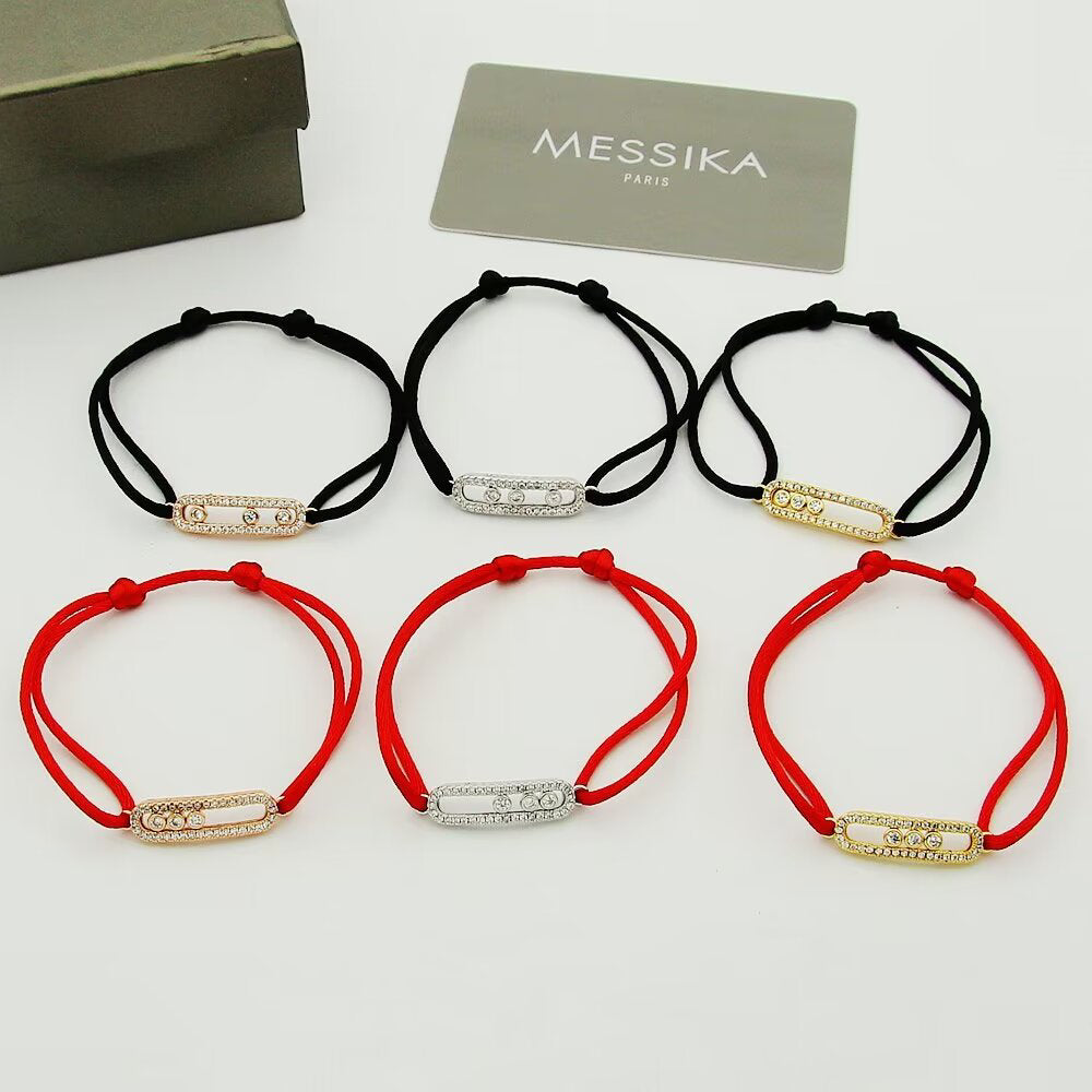 [Dawnora Jewelry]Care(Medium-3.5mm) pink cord pavé bracelet