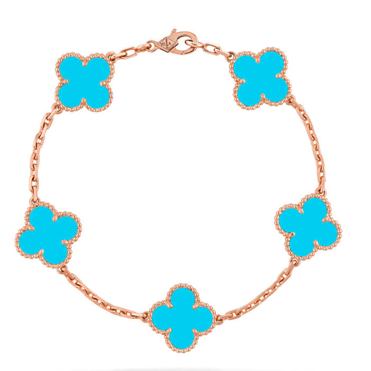 [Dawnora Jewelry] CLOVER 5 MOTIF TURQUOISE BRACELET COLLECTION