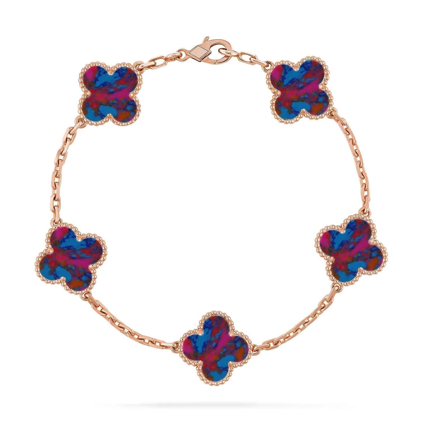 [Dawnora Jewelry]CLOVER 5 MOTIF COLOR GEMSTONES BRACELET COLLECTION