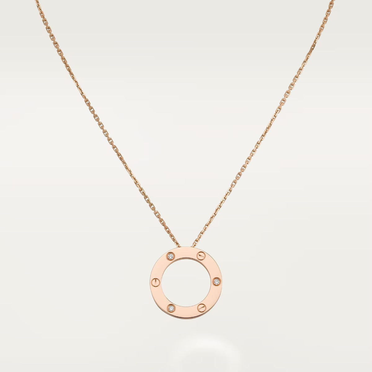 [Dawnora Jewelry]LOVE NECKLACE 16MM 3 DIAMONDS