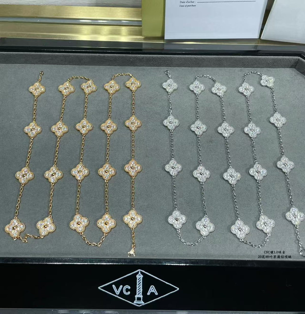 [Dawnora Jewelry]CLOVER 20 MOTIFS FULL-DIAMOND NECKLACE