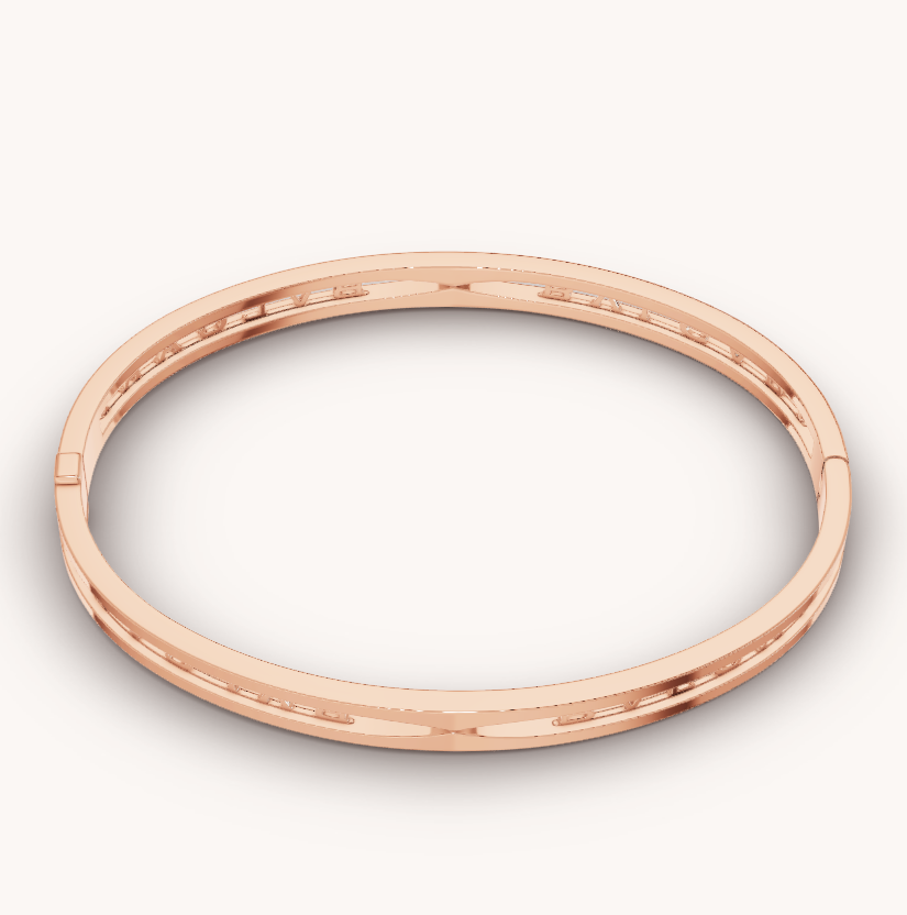 [Dawnora Jewelry]ZERO 1 SPIRAL LOGO PINK GOLD BRACELET