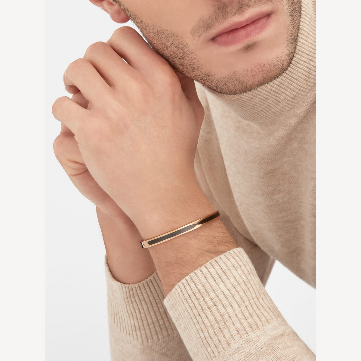[Dawnora Jewelry]ZERO 1 PINK GOLD WITH BLACK CERAMIC BRACELET