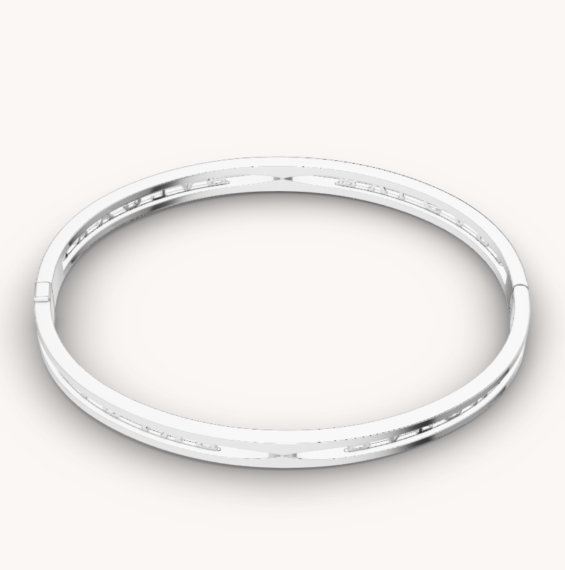 [Dawnora Jewelry]ZERO 1 SPIRAL LOGO SILVER BRACELET