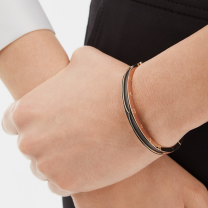[Dawnora Jewelry]ZERO 1 PINK GOLD WITH MATTE BLACK CERAMIC BRACELET