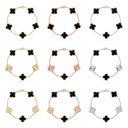 [Dawnora Jewelry] CLOVER 5 MOTIF ONYXS BRACELET COLLECTION