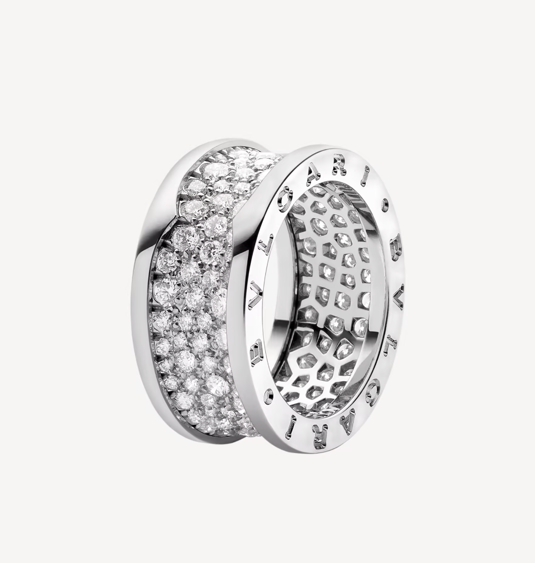 [Dawnora Jewelry]ZERO 1 WITH PAVED DIAMONDS ON THE SPIRAL RING