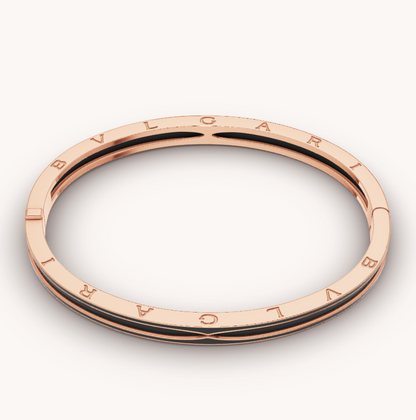 [Dawnora Jewelry]ZERO 1 PINK GOLD WITH MATTE BLACK CERAMIC BRACELET