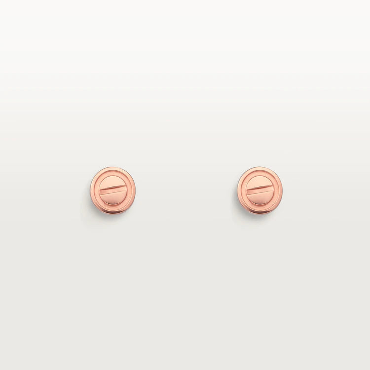 [Dawnora Jewelry]LOVE EARRINGS PINK GOLD 10MM