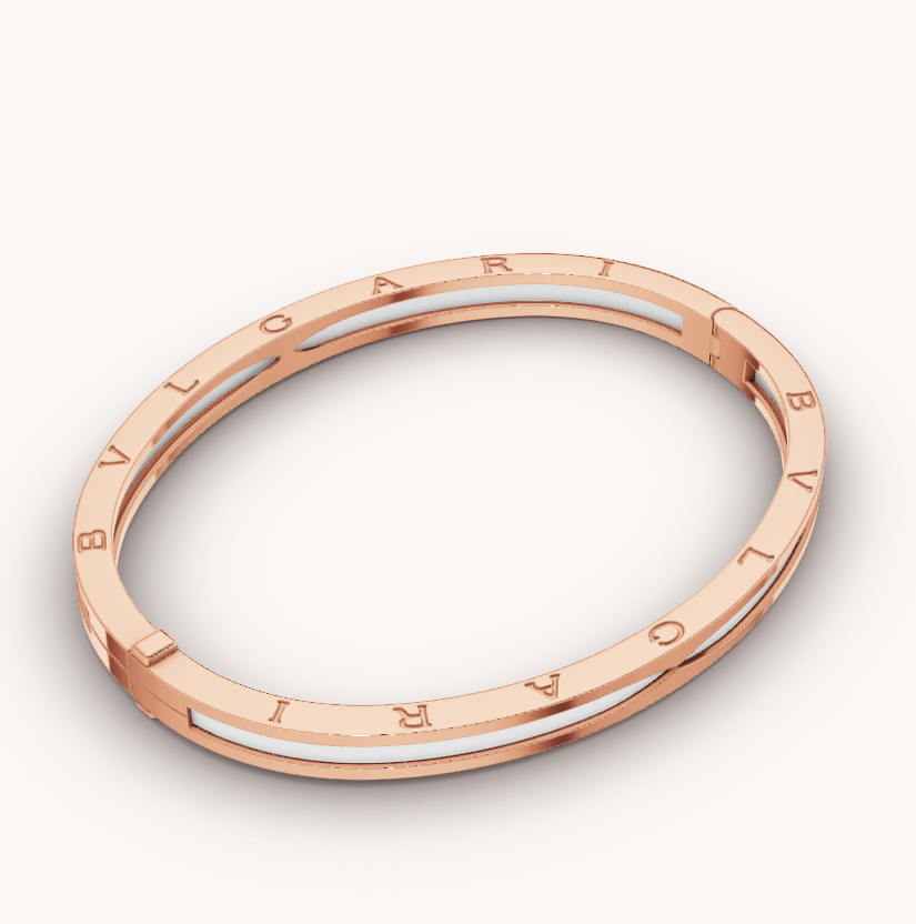 [Dawnora Jewelry]ZERO 1 PINK GOLD WITH WHITE CERAMIC BRACELET