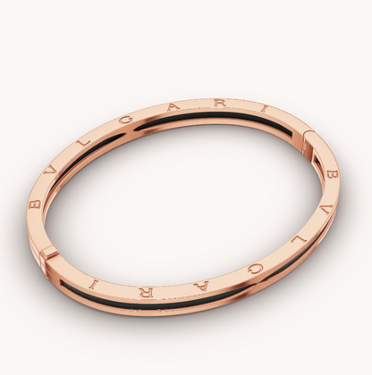 [Dawnora Jewelry]ZERO 1 PINK GOLD WITH BLACK CERAMIC BRACELET