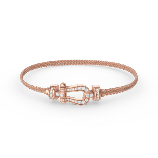 [Dawnora Jewelry]FORCE SMALL HORSESHOE  DIAMOND CHAIN ROPE BRACELET