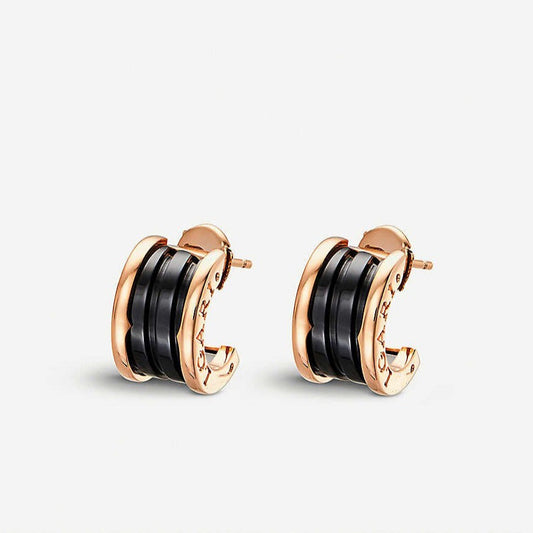 [Dawnora Jewelry]ZERO 1 PINK GOLD CERAMIC EARRINGS