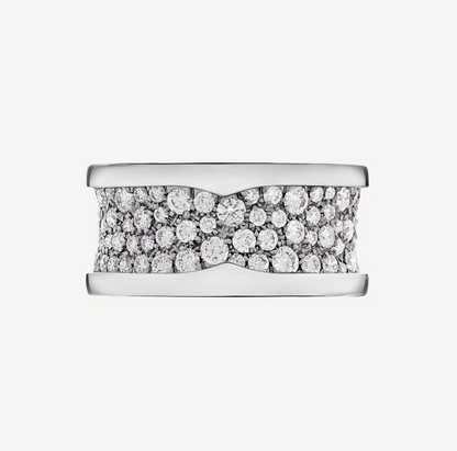 [Dawnora Jewelry]ZERO 1 WITH PAVED DIAMONDS ON THE SPIRAL RING