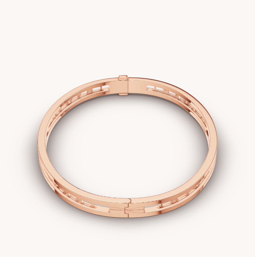 [Dawnora Jewelry]ZERO 1 SPIRAL LOGO PINK GOLD BRACELET