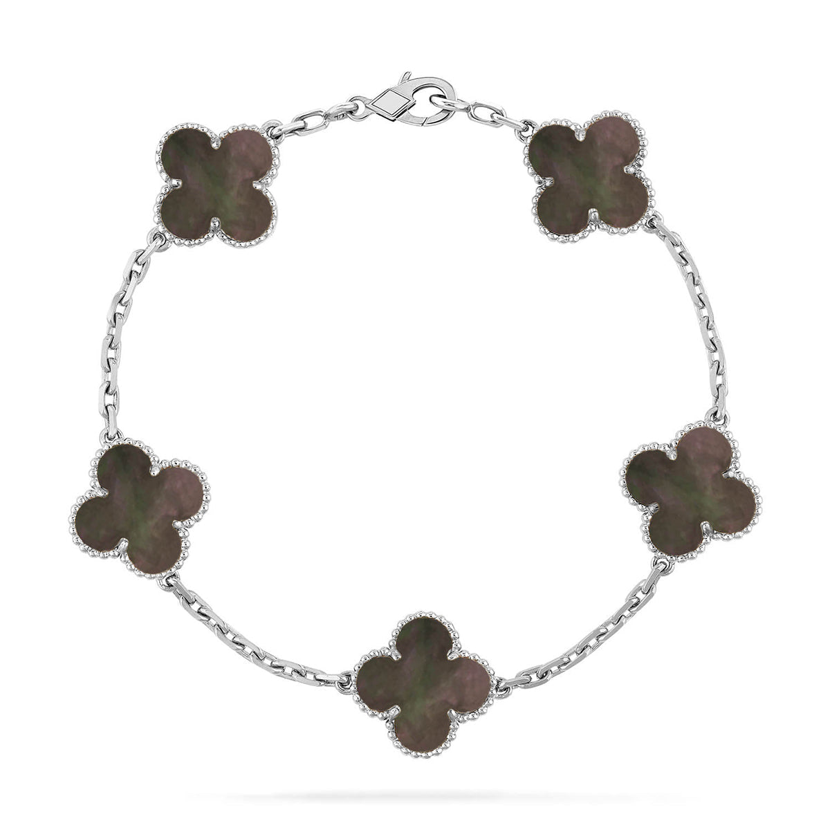 [Dawnora Jewelry] CLOVER 5 MOTIF GRAY MOP BRACELET COLLECTION