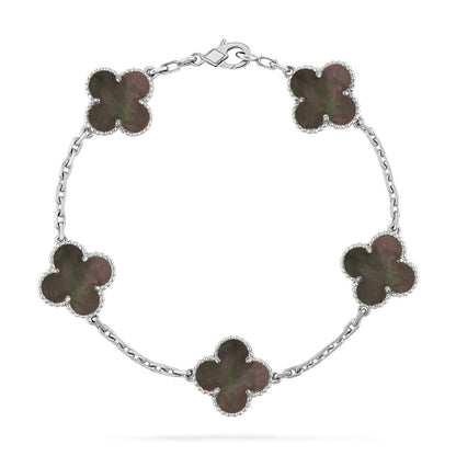 [Dawnora Jewelry] CLOVER 5 MOTIF GRAY MOP BRACELET COLLECTION