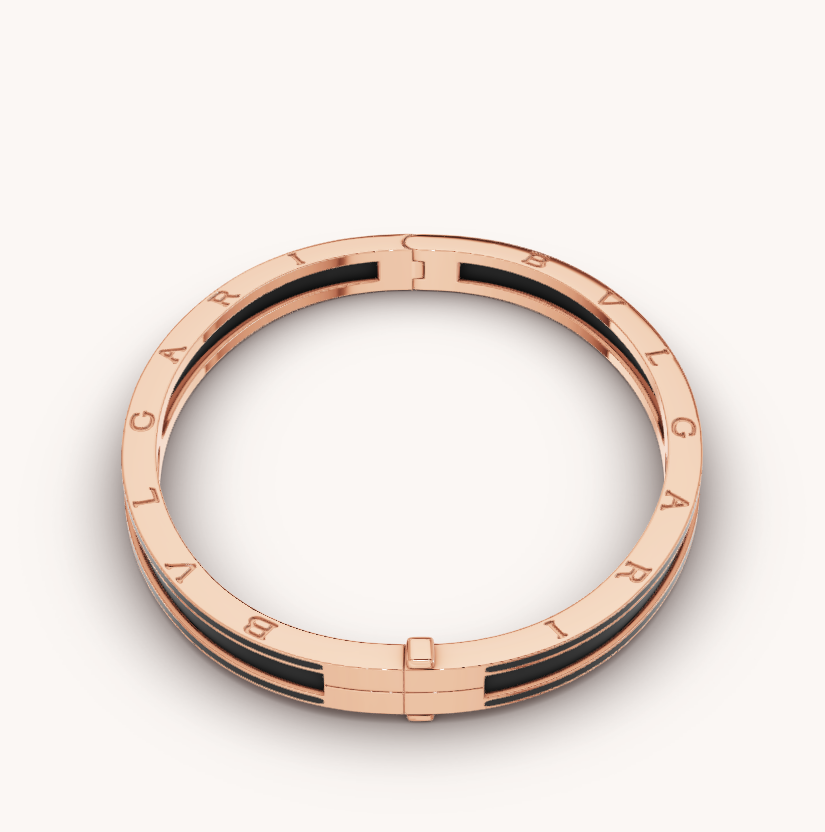 [Dawnora Jewelry]ZERO 1 PINK GOLD WITH MATTE BLACK CERAMIC BRACELET