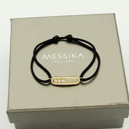 [Dawnora Jewelry]Care(Medium-3.5mm) pink cord pavé bracelet