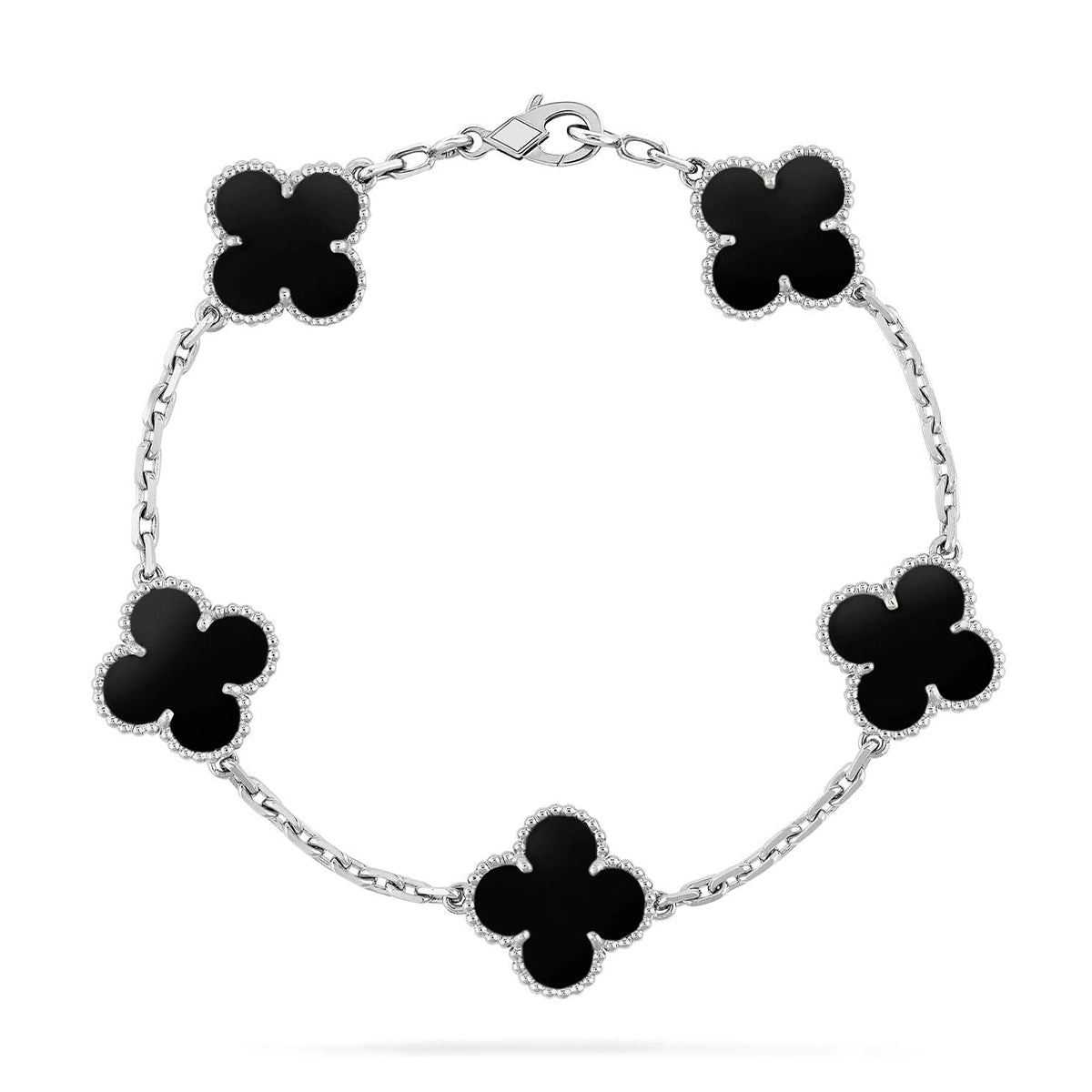 [Dawnora Jewelry] CLOVER 5 MOTIF ONYXS BRACELET COLLECTION