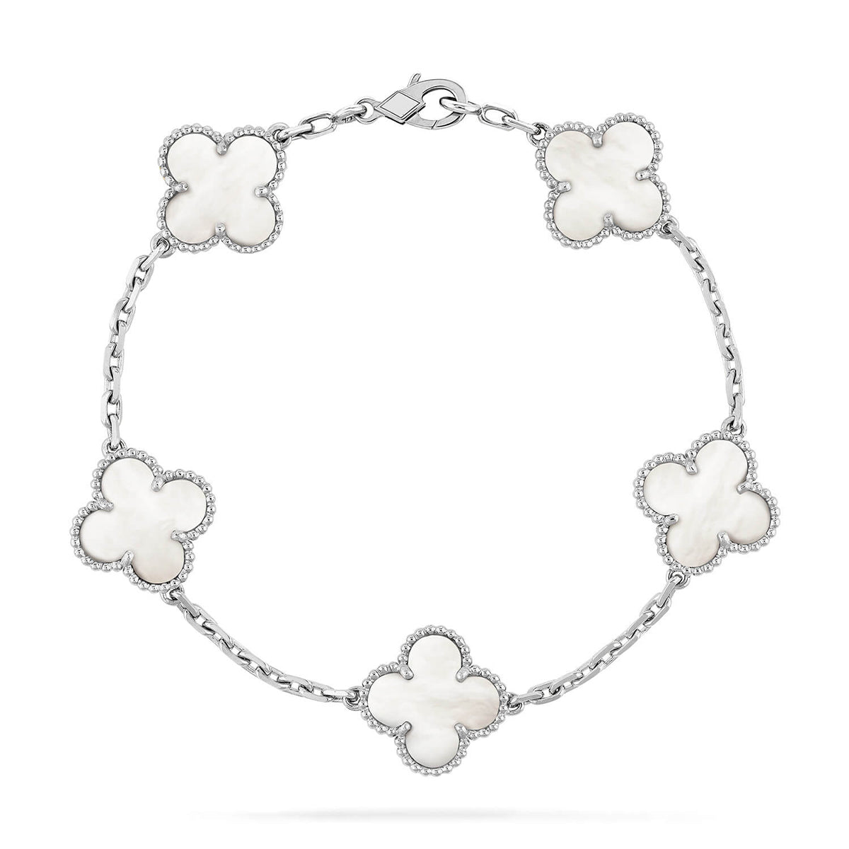 [Dawnora Jewelry]CLOVER WHITE PEARL MOP 5 MOTIF BRACELET COLLECTION