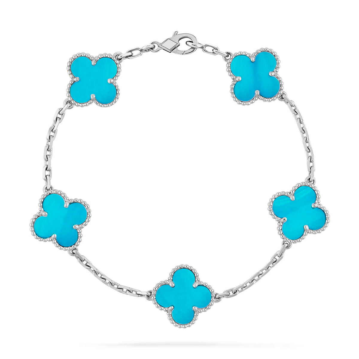 [Dawnora Jewelry] CLOVER 5 MOTIF TURQUOISE BRACELET COLLECTION