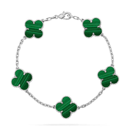 [Dawnora Jewelry] CLOVER 5 MOTIF MALACHITE BRACELET COLLECTION