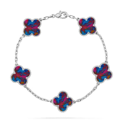 [Dawnora Jewelry]CLOVER 5 MOTIF COLOR GEMSTONES BRACELET COLLECTION