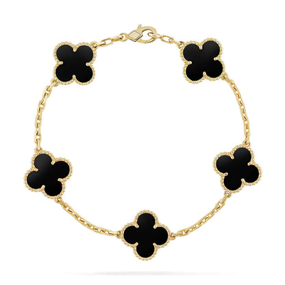 [Dawnora Jewelry] CLOVER 5 MOTIF ONYXS BRACELET COLLECTION