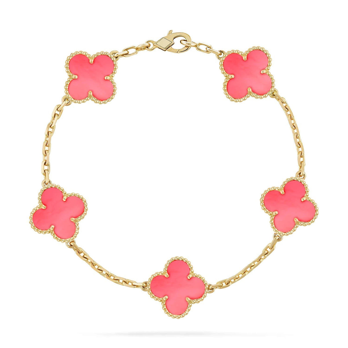 [Dawnora Jewelry] CLOVER 5 MOTIFS  PINK MOP BRACELET COLLECTION
