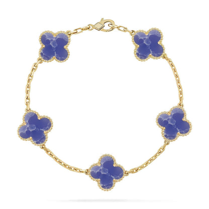 [Dawnora Jewelry]CLOVER 5 MOTIF BLUE VEINS BRACELET COLLECTION