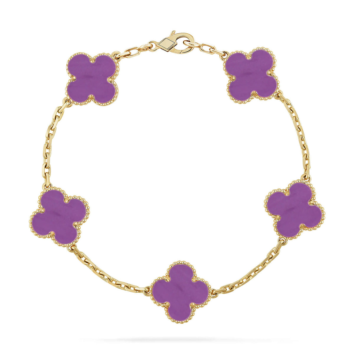 [Dawnora Jewelry] CLOVER 5 MOTIF VIOLET BRACELET COLLECTION