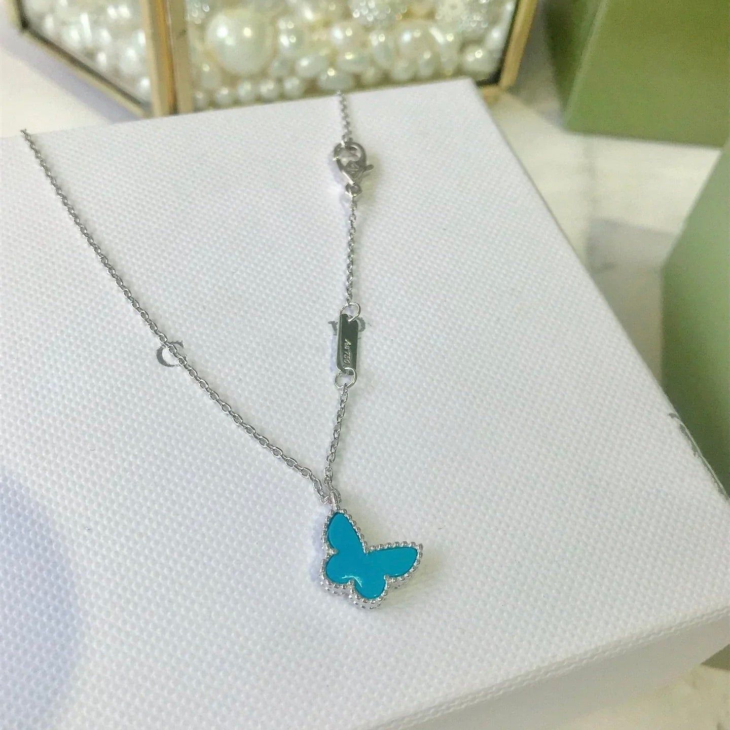 [Dawnora Jewelry]BUTTERFLY TURQUOISE BUTTERFLY BRACELET SILVER