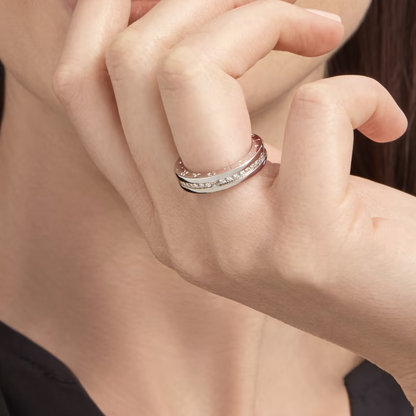 [Dawnora Jewelry]ZERO 1 ONE-BAND PAVED DIAMONDS ON THE SPIRAL RING