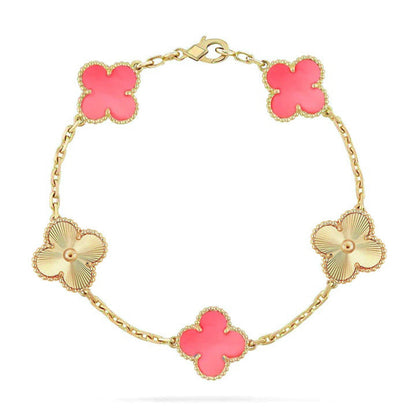 [Dawnora Jewelry] CLOVER 5 MOTIFS  PINK MOP BRACELET COLLECTION