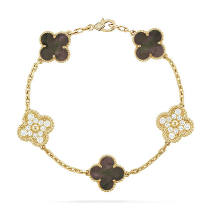 [Dawnora Jewelry] CLOVER 5 MOTIF GRAY MOP BRACELET COLLECTION