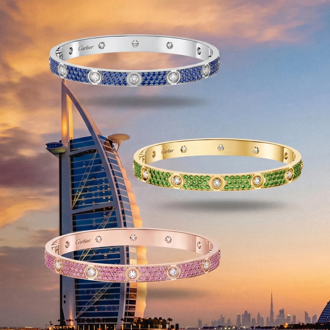 [Dawnora Jewelry]2026 PAVE GEMSTONE LOVE BRACELET 6.1MM 10 DIAMONDS